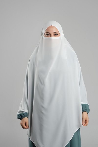 HÜRREM BONE Πρακτικό μαντήλι Hijab σε κρεμ χρώμα - Crepe Lace, Double Layer Souffle Hijab 2314_40