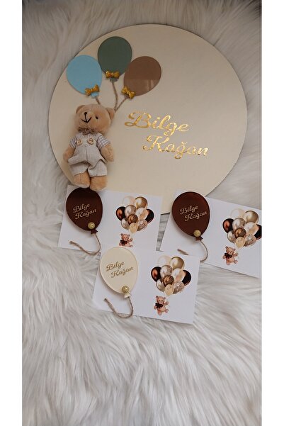Nes Stylee Bebek kapı süsü ve uçan balonlu pleksi 10 adet magnet
