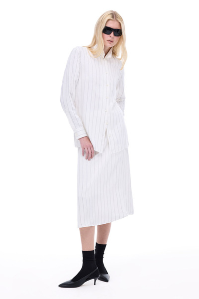 Perspective Aponias Комфортна форма Смугастий візерунок Стандартний розмір Накладний рукав Сорочка з коміром Екрю Сорочка