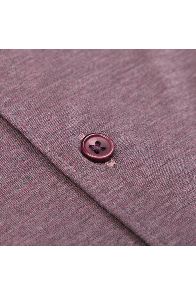 Germirli Claret Red Melange Albini Active 4Flex Soft Collar Slim Fit Shirt