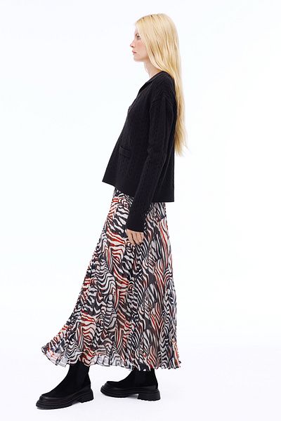 Perspective Deannas Comfortable Fit Zebra Pattern Midi Length Multicolor Skirt