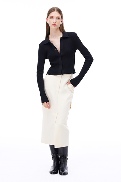 Perspective Morningstar Slim Fit Midi Boy Світло-бежева спідниця