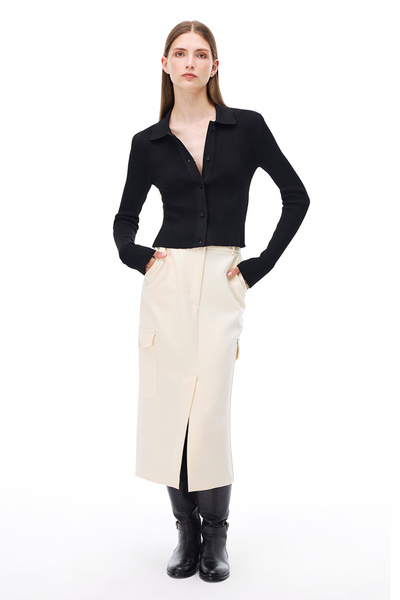 Perspective Morningstar Slim Fit Midi Boy Світло-бежева спідниця