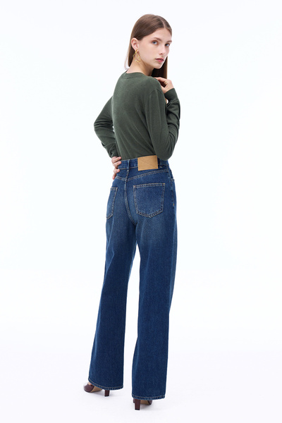 Perspective Blendas Bele Oturan Uzun Boy Mavi Pantolon