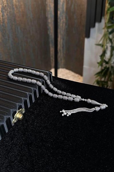 dergah tesbih Carved Workmanship Collectable Silver Rosary