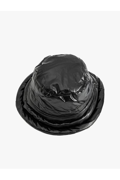 Koton Faux Leather Bucket Hat Soft Filled Inside