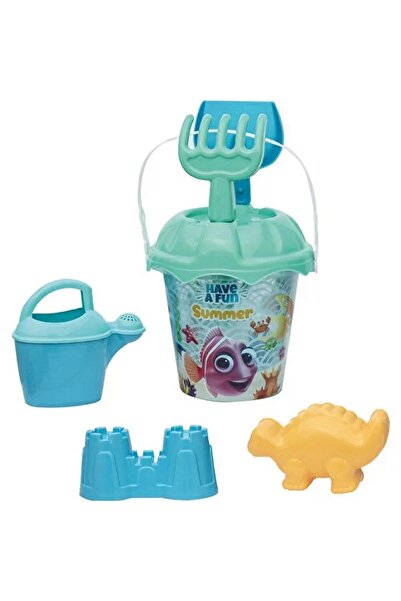 Basic Fun Children's Patterned Beach Bucket Play Set with Backpack Beach Toys