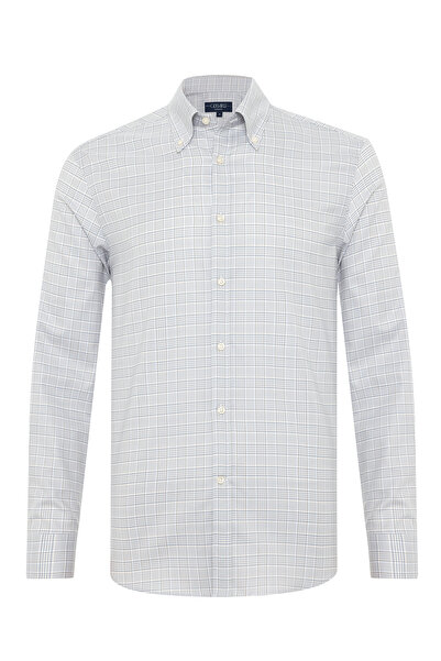 Germirli Beyaz Gri Ekose Albini Relax Formula Tailor Fit Saf Pamuk Exclusive ...