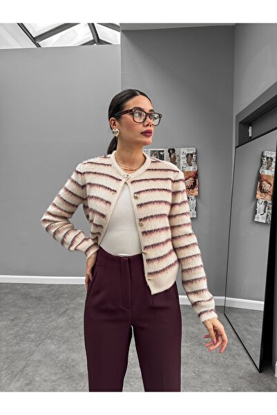 ESRAHELVACI Plum High Waist Carrot Trousers