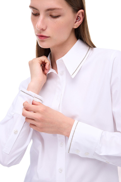 Perspective Амеліас Регулярний крій Стандартна довжина Накладні рукави Сорочка з коміром Біла сорочка