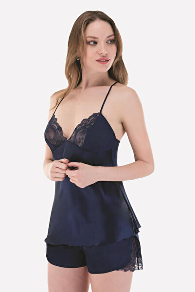 NBB Lacivert Saten Şortlu Takım