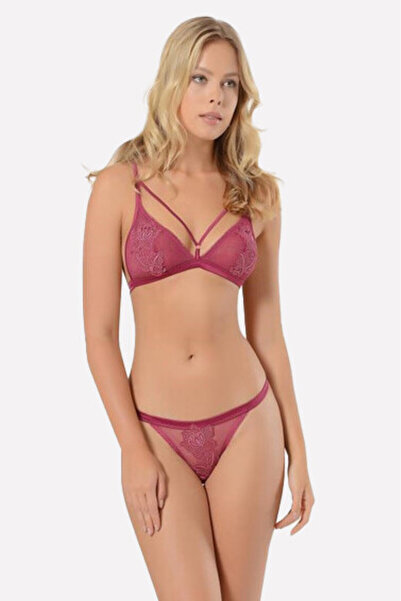 NBB Vişne Fileli Sütyen Külot Takımı