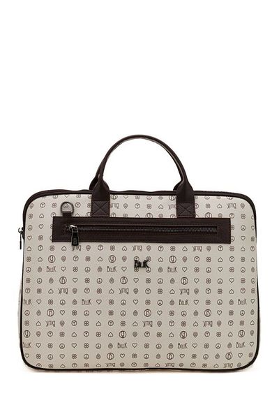 Bilik Deri Monogram Μπεζ/καφέ Unisex Laptop & Χαρτοφύλακας Rh09 Business-mn