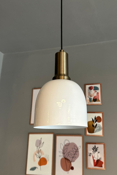 Bamyum Deep Beyaz Eskitme Fener Başlık Tekli Avize Sarkıt Salon Mutfak Butik ...