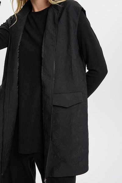 Zühre Leaf Patterned Black Textured Combination - Tk-1340