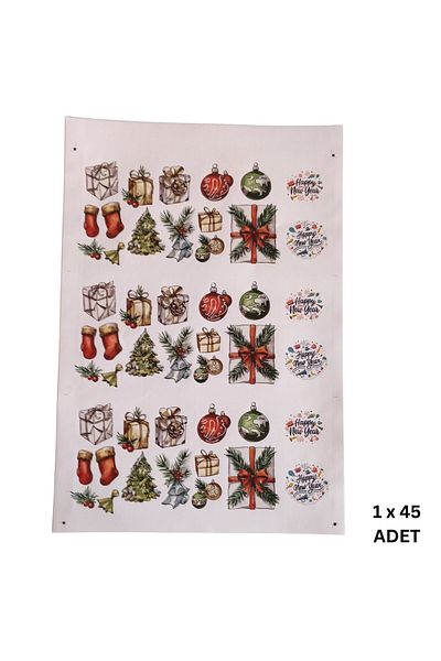 roco paper Christmas Themed Sticker Set, 45 Stickers, New Year Gift Package Labels, 15 Different Models