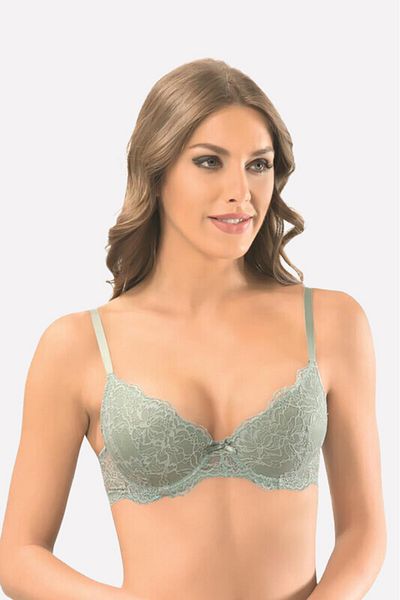 NBB Sutien push up din dantela verde