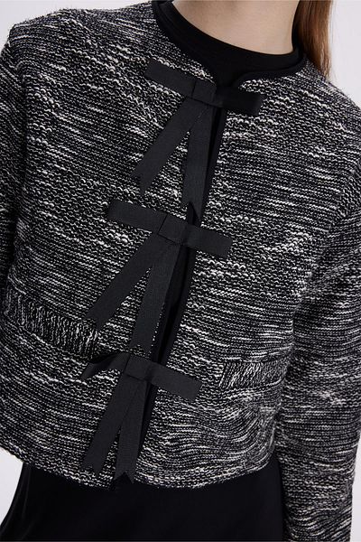Zühre Black Knitted Textured Combination Set - Tk-1402
