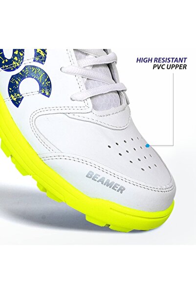 DSC Beamer Cricket Shoes | Fluro Yellow/white | 1 Uk/2 Us/35 Eu | Lightweight & Durable | For Kids
