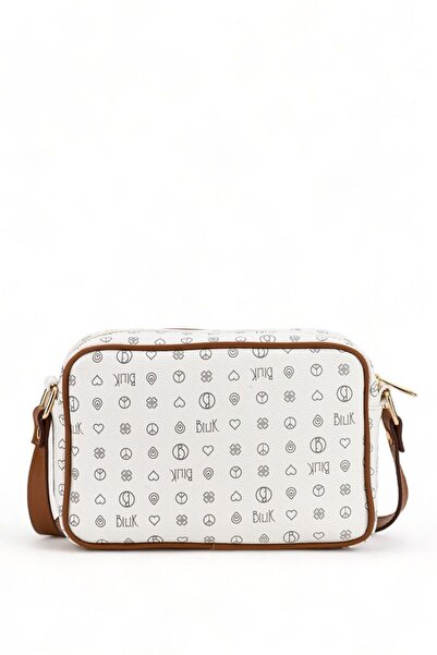 Bilik Deri Монограма Біло-бежева жіноча сумка через плече NV 1002-MN