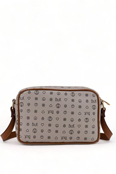 Bilik Deri Монограма Сірий-Темно-коричневий Жіноча сумка через плече NV 1002-MN