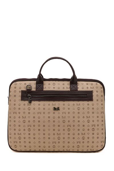 Bilik Deri Monogram Light Mink/καφέ Unisex Laptop & Χαρτοφύλακας Rh09 Business-mn