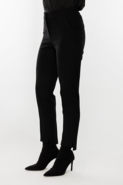 Ekol Μαύρο παντελόνι Lycra και ελαστική μέση