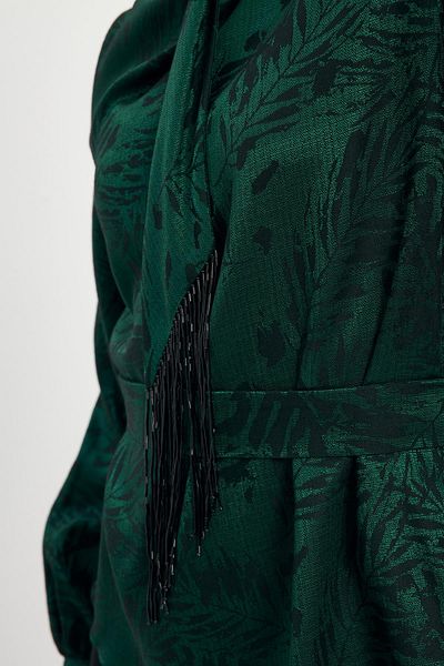 Zühre Patterned Emerald Double Set - Collar Detail Tk-1400