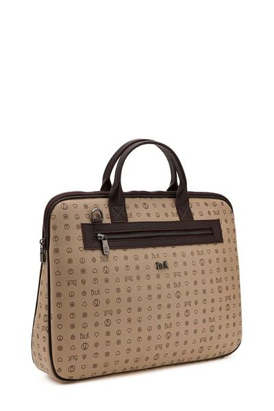 Bilik Deri Monogram Light Mink/καφέ Unisex Laptop & Χαρτοφύλακας Rh09 Business-mn
