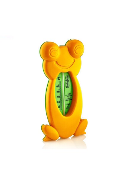 Babyjem مقياس حرارة الحمام والغرفة على شكل ضفدع برتقالي