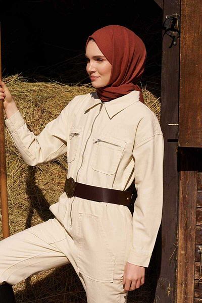 Madame Polo Βαμβακερό σάλι Comfort - Tan