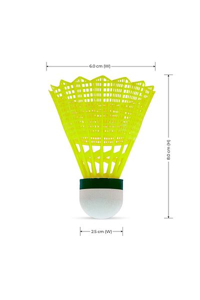 Li-Ning Bolt Gold Nylon Badminton Shuttlecock | Yellow | Slow Speed | Natural Cork Base