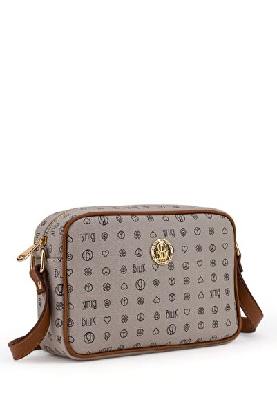 Bilik Deri Монограма Сірий-Темно-коричневий Жіноча сумка через плече NV 1002-MN