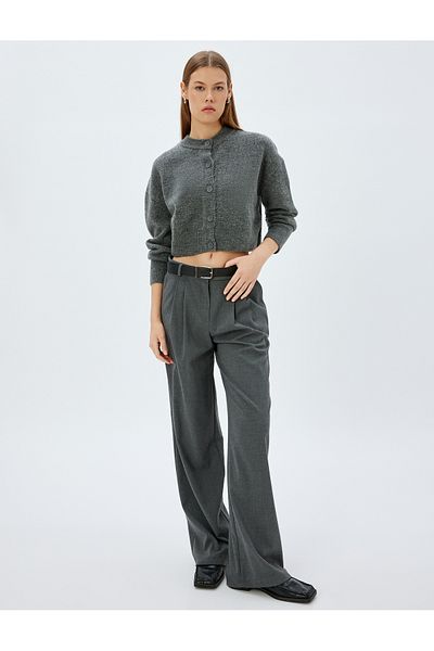 Koton Knitwear Cardigan Button Round Neck Long Sleeve Soft Textured