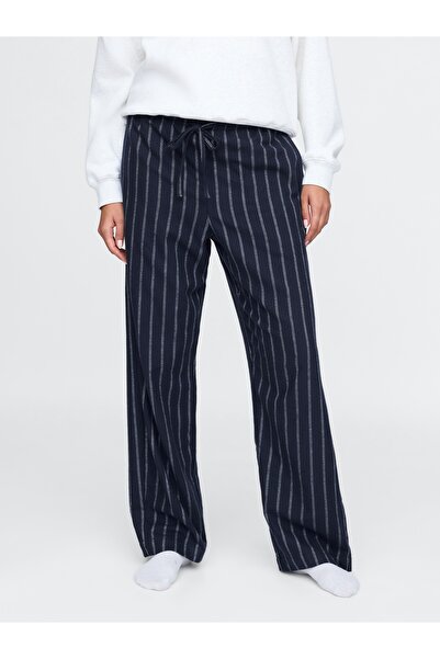 GAP Kadın Lacivert Supersoft Desenli Flannel Pijama Altı