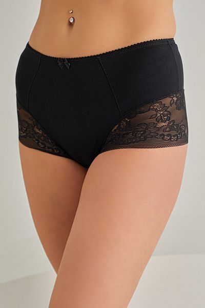 NBB Laser Cut Lace Black Abdominal Gathering Corset