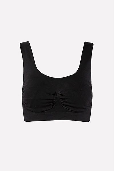 NBB Black Low-Cut Gathering Seamles Bustier