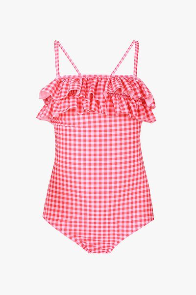 LOYA Colorful Square Patterned Swimsuit for Girls