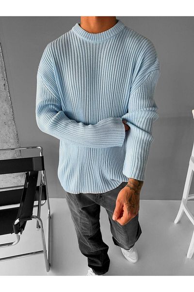 ablukaonline Modrý oversize chlapčenský sveter