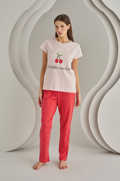 NBB Pembe Cherry Amour Pijama Takımı