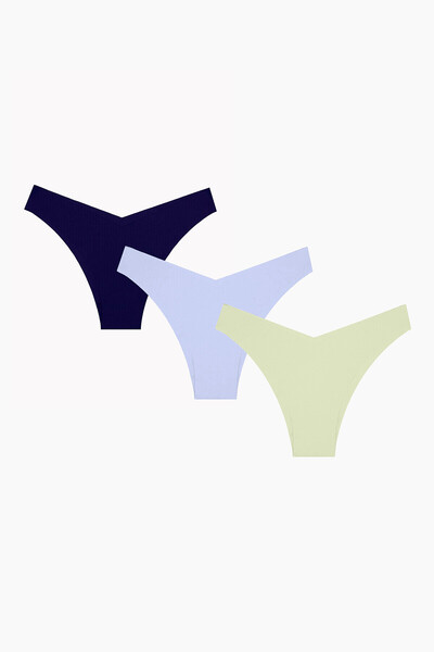 NBB Açık Haki Mavi Lacivert 3lü Lazer Iz Yapmazv Shape Brazillian Külot