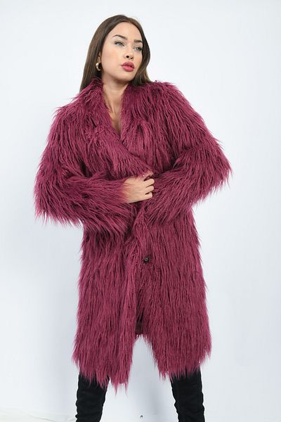 FUREVER FASHION Shal Collar Tibeton Sun Fur Manto