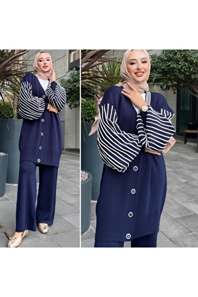 Parille Navy Blue Knitwear Cardigan Set