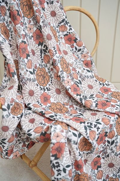Tuğba Kuğu Vintage Floral Printed Muslin Fabric