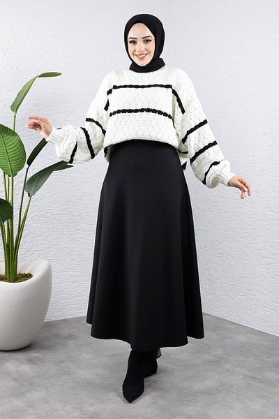 Tesettür Dünyası Fusta neagra Scuba - TSD 240941