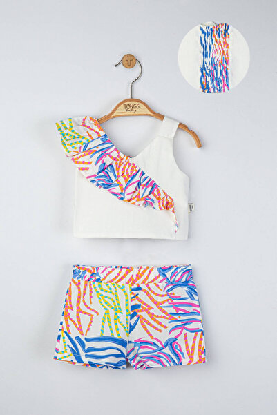 Tongs Baby Set elegant bluzita de vara cu pantalonasi pentru fetite, Tongs baby  Albastru