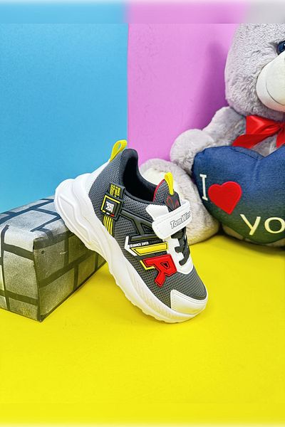 Allyup Pantofi unisex pentru copii - roșu afumat, șireturi din cauciuc, velcro și respirabil 080