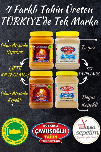 Bozkırlı Çavuşoğlu Slightly Roasted White Crochet Tahini Special Production with Bran 930g