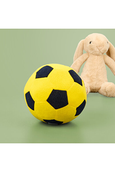 Evidea Pernă cu minge de fotbal moale - Galben / Bleumarin - 30x30 cm