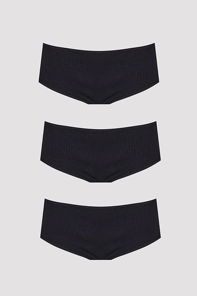 NBB Black 3-Piece Camisole High Waist Panties